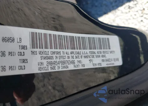 2008 Chrysler Town & Country Touring из США, поврежденный, VIN 2A8HR54P88R763486